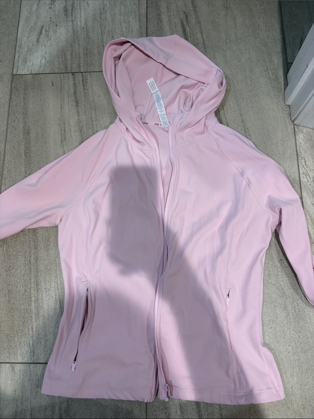 Women’s Light Pink Hooded Zip Utility Jacket